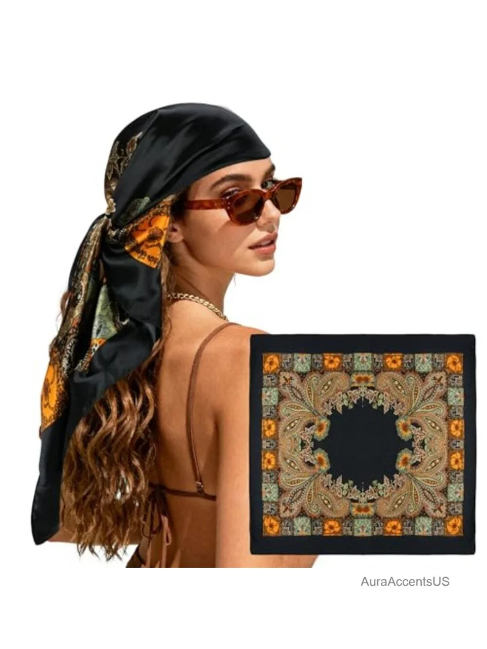 Large Square Head Scarf Bandana - 35